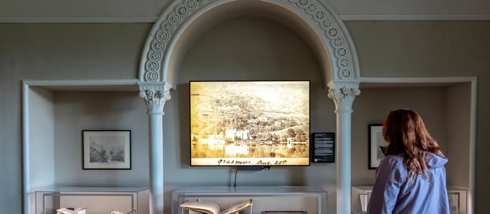 Visitor exploring the 'Wordsworth the Influencer' exhibition at Allan Bank and Grasmere. | © Annapurna Mellor